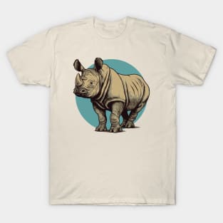 Rhinoceros Vector Art Illustration || Cute Rhino T-Shirt